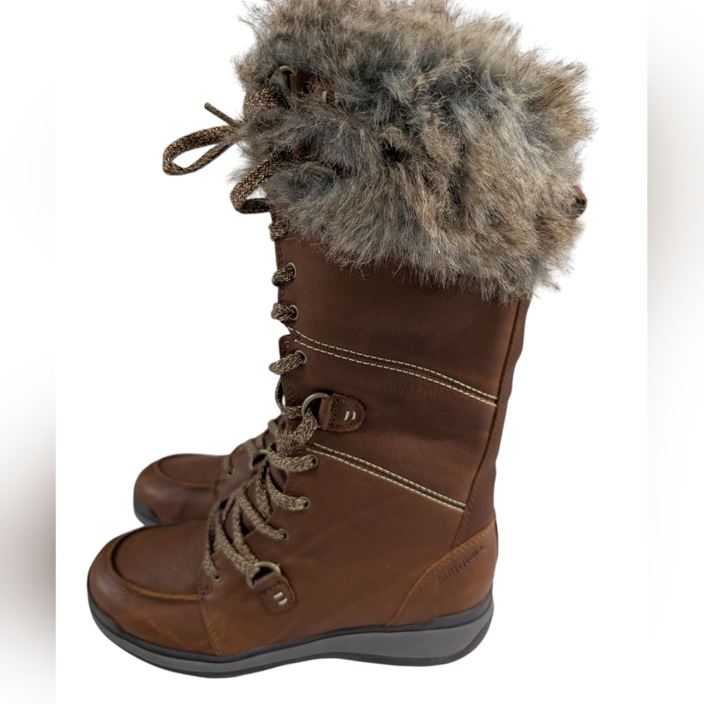 Merrell Snowcreek Tall Polar Waterproof Boots, Oak, Size 8